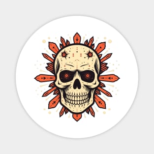 Intricate Skull and Darts Design - Bold Gothic Art with a Punk Rock Edge Magnet